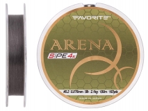Шнур Favorite Arena PE 4x #0.2, (0,076 мм), 100 м, серебристо-серый