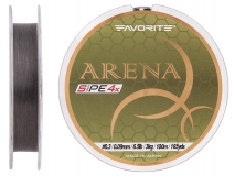 Шнур Favorite Arena PE 4x #0.3, (0,09 мм), 100 м, серебристо-серый