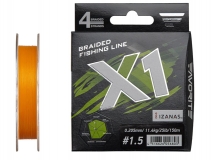 Шнур Favorite X1 #1.5 (0,205 мм), 150 м (оранжевый)