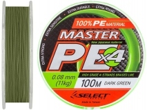 Шнур Select Master PE 0,08 мм, 11 кг, 100 м, темно-зеленый
