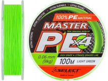 Шнур Select Master PE 0,06 мм, 9 кг, 100 м, салатовый