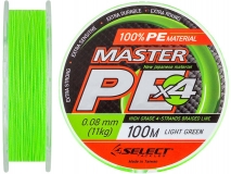 Шнур Select Master PE 0,08 мм, 11 кг, 100 м, салатовый