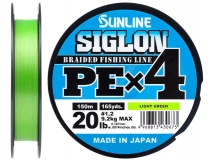 Шнур Sunline Siglon PE x4 #1.2 (0,187 мм), 150 м (салатовый)