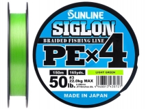 Шнур Sunline Siglon PE x4 #3 (0,296 мм), 150 м (салатовый)