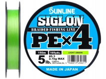 Шнур Sunline Siglon PE x4 #0.3 (0,094 мм), 150 м (салатовый)