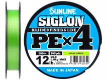 Шнур Sunline Siglon PE x4 #0.8 (0,153 мм), 150 м (салатовый)