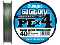 Шнур Sunline Siglon PE x4 #2.5 (0,27 мм), 300 м (темно-зеленый)