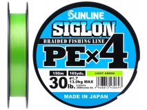 Шнур Sunline Siglon PE x4 #1.7 (0,223 мм), 150 м (салатовый)