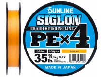 Шнур Sunline Siglon PE x4 #2 (0,242 мм), 300 м (оранжевый)