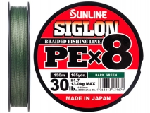 Шнур Sunline Siglon PE x8 #1.7 (0,223 мм), 150 м (темно-зеленый)