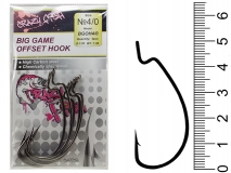 Крючок офсетный Crazy Fish Big Game Offset Hook, #4/0, (5 шт.)