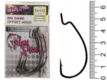 Крючок офсетный Crazy Fish Big Game Offset Hook, #5/0, (5 шт.)