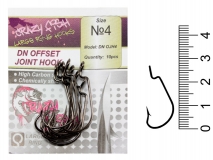Крючок офсетный Crazy Fish DN Offset Joint Hook, #4, (10 шт.)
