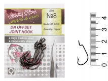 Крючок офсетный Crazy Fish DN Offset Joint Hook, #8, (10 шт.)