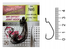 Крючок офсетный Crazy Fish WR Offset Joint Hook, #6, (10 шт.)