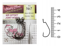 Крючок офсетный Crazy Fish WR Offset Joint Hook, #7, (10 шт.)