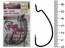 Крючок офсетный Crazy Fish Big Game Offset Hook, #6/0, (4 шт.)