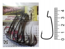 Крючок офсетный Crazy Fish Joint Hook, #2, (10 шт.)