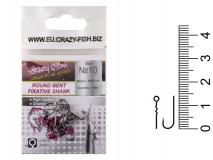 Крючок Crazy Fish Round Bent Fixative Shank, #10, (15 шт.)