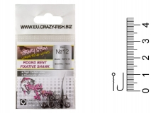 Крючок Crazy Fish Round Bent Fixative Shank, #12, (15 шт.)