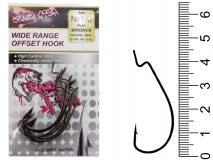 Крючок офсетный Crazy Fish Wide Range Offset Hook, #1/0, (8 шт.)