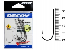 Крючок Decoy KR-29 Round-Fine, #3/0, (4 шт.)
