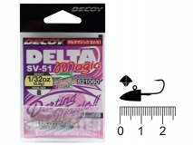Джиг-головка Decoy Delta Magic SV-51, #8, 1/32oz (0,9 г) , (5 шт.)