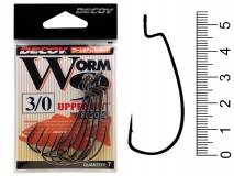 Крючок офсетный Decoy Worm 9 Upper Cut, #3/0, (7 шт.)