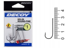 Крючок Decoy KR-29 Round-Fine, #1, (5 шт.)