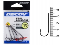 Крючок Decoy KR-29 Round-Fine, #1/0, (5 шт.)