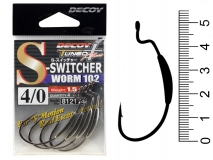 Крючок офсетный Decoy S-Switcher Worm 102, #4/0, (4 шт.)