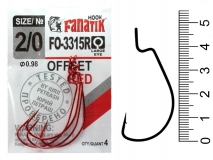 Крючок офсетный Fanatik FO-3315R, #2/0, (4 шт.)