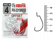 Крючок офсетный Fanatik FO-3315R, #4, (5 шт.)