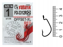Крючок офсетный Fanatik FO-3312R-XL, #1, (5 шт.)