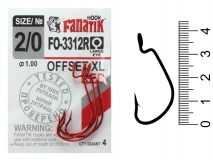 Крючок офсетный Fanatik FO-3312R-XL, #2/0, (4 шт.)