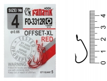 Крючок офсетный Fanatik FO-3312R-XL, #4, (5 шт.)