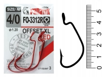 Крючок офсетный Fanatik FO-3312R-XL, #4/0, (3 шт.)