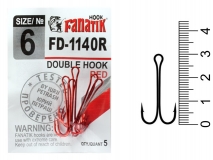 Крючок двойной Fanatik FD-1140R, #6, (5 шт.)
