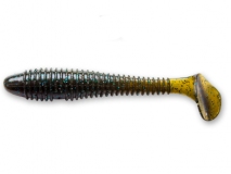 Силиконовая приманка Crazy Fish Vibro Fat 4", col.42 (Green Pumpkin Blue), (4 шт.)