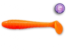 Силиконовая приманка Crazy Fish Vibro Fat 4", col.64 (Fluo Orange), (4 шт.)