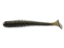 Силиконовая приманка Crazy Fish Vibro Worm 3,4", col.42 (Green Pumpkin Blue), (5 шт.)