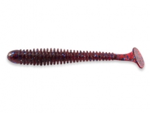 Силиконовая приманка Crazy Fish Vibro Worm 3,4", col.73 (Blue Ruby), (5 шт.)