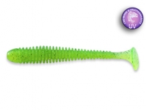 Силиконовая приманка Crazy Fish Vibro Worm 3,4", col.7D (Lime Chartreuse), (5 шт.)