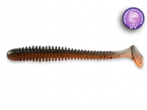 Силиконовая приманка Crazy Fish Vibro Worm 3,4", col.8D (Orange Coffee), (5 шт.)