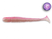 Силиконовая приманка Crazy Fish Vibro Worm 3,4", col.9D (Pink Snow), (5 шт.)