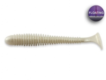 Силиконовая приманка Crazy Fish Vibro Worm 3,4" Floating, col.66 (Pearl Snow), (5 шт.)