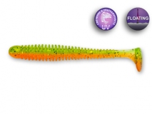 Силиконовая приманка Crazy Fish Vibro Worm 3,4" Floating, col.5D (Orange Chartreuse), (5 шт.)