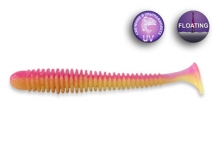 Силиконовая приманка Crazy Fish Vibro Worm 3,4" Floating, col.13D (Peach), (5 шт.)
