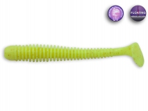 Силиконовая приманка Crazy Fish Vibro Worm 3,4" Floating, col.6 (Chartreuse), (5 шт.)