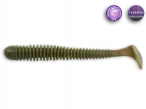 Силиконовая приманка Crazy Fish Vibro Worm 3,4" Floating, col.14 (UV Motor Oil), (5 шт.)